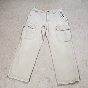 Duluth Trading Co Fire Hose Men's Cargo Pants Tan 38X30* Relaxed Fit Heavy